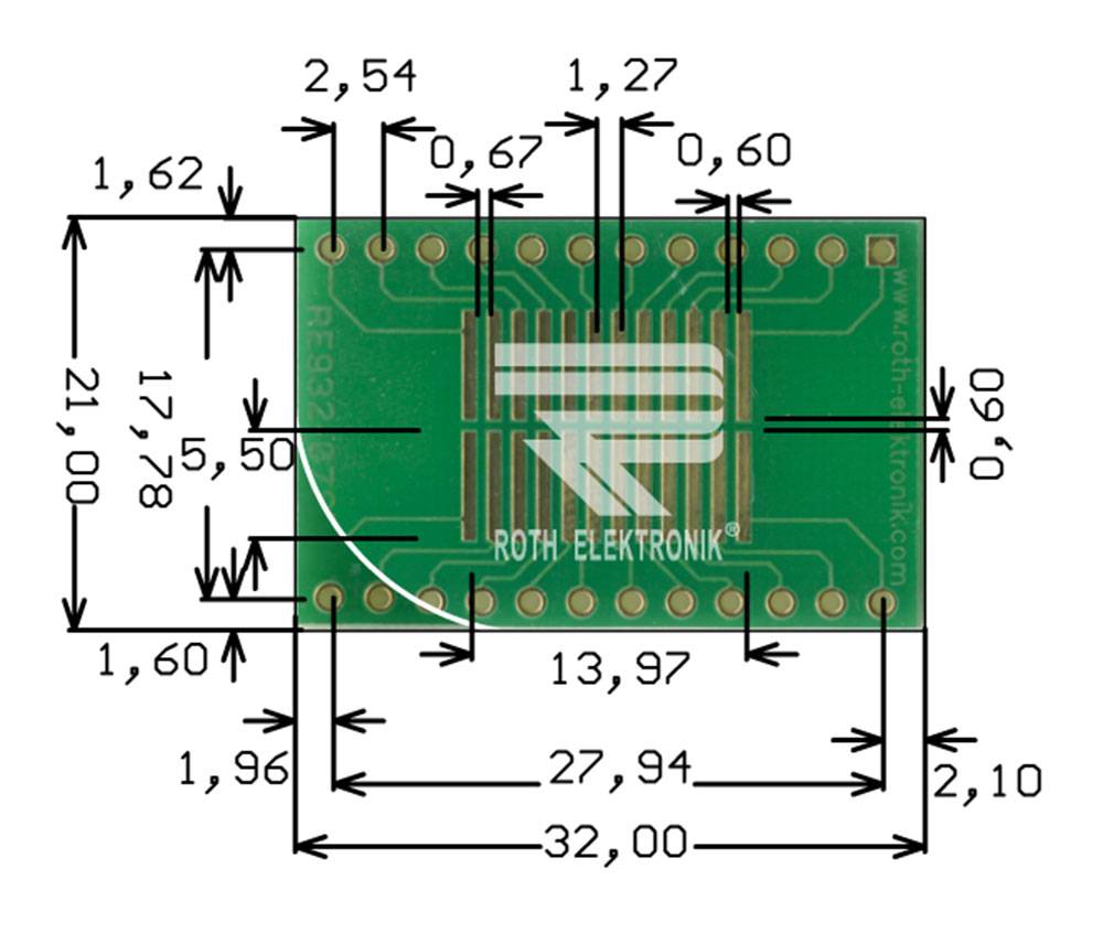 Roth Elektronik RE932-07ST Adapter SO 24w Pitch 1,27 mm einreihig