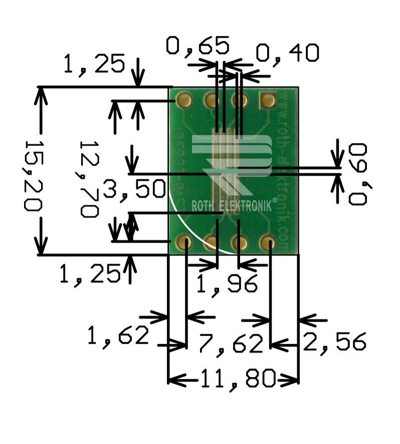 Roth Elektronik RE933-01ST Adapter TSSOP 8 Pitch 0,65 mm einreihig