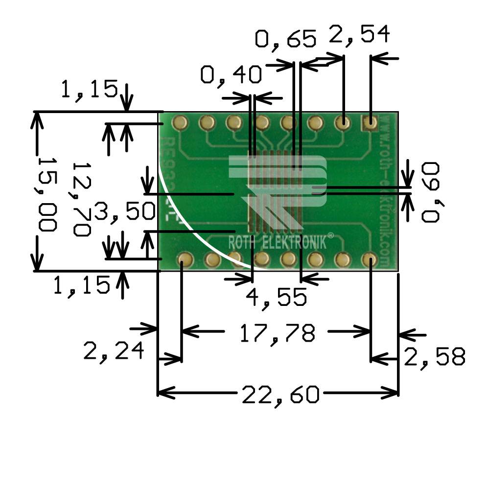 Roth Elektronik RE933-03ST Adapter TSSOP 16 Pitch 0,65 mm einreihig