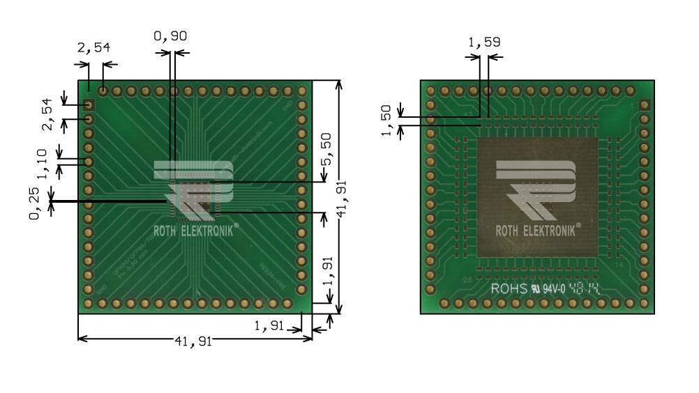 Roth Elektronik RE934-09E Multiadapter QFP56 & QFN56 P=0,50 mm RM 2,54 mm