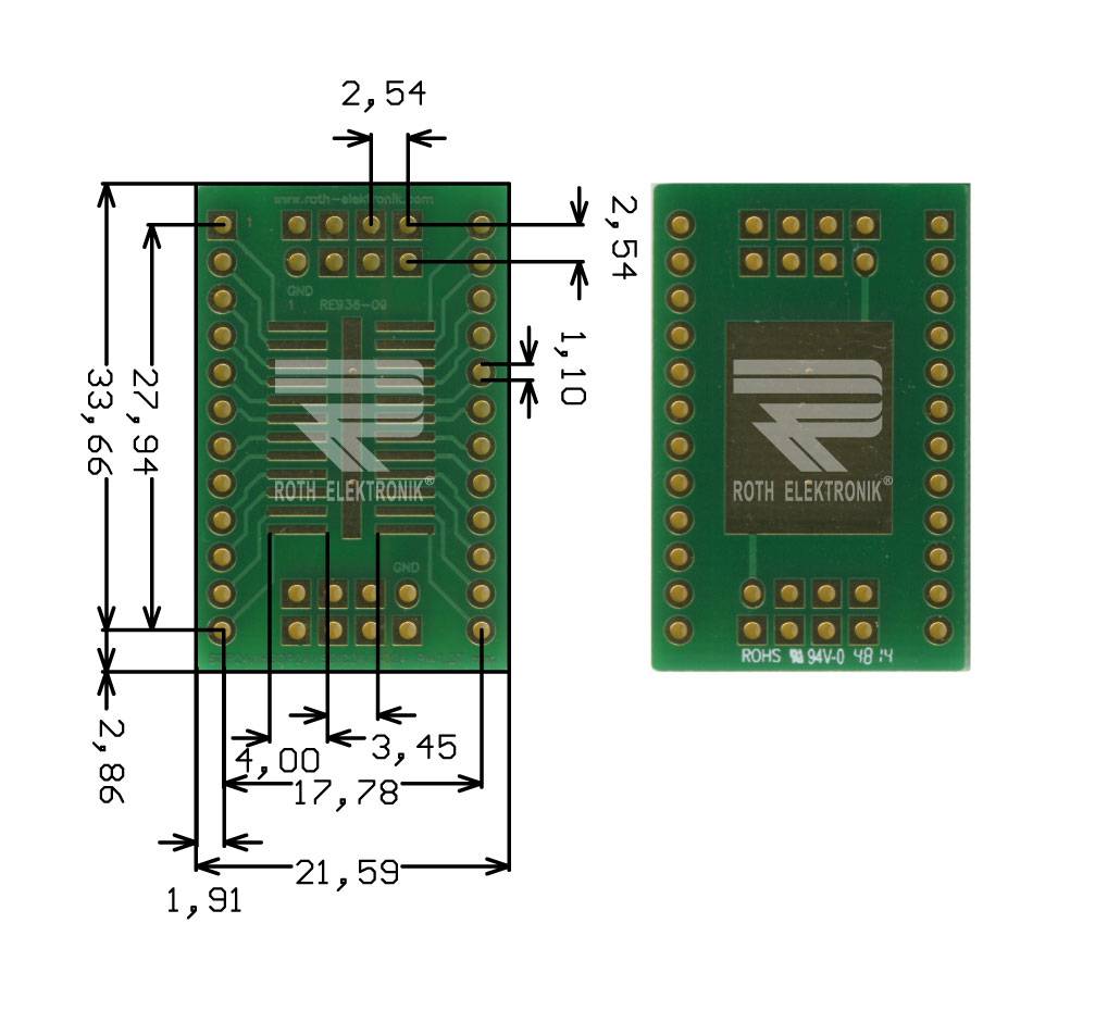 Roth Elektronik RE936-09 Multiadapter SOP24, HSOP24, SOIC24, SO24 P=1,27