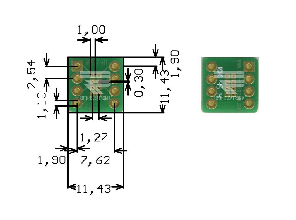 Roth Elektronik RE937-01 Multiadapter 8 Pin DIP zu DIP