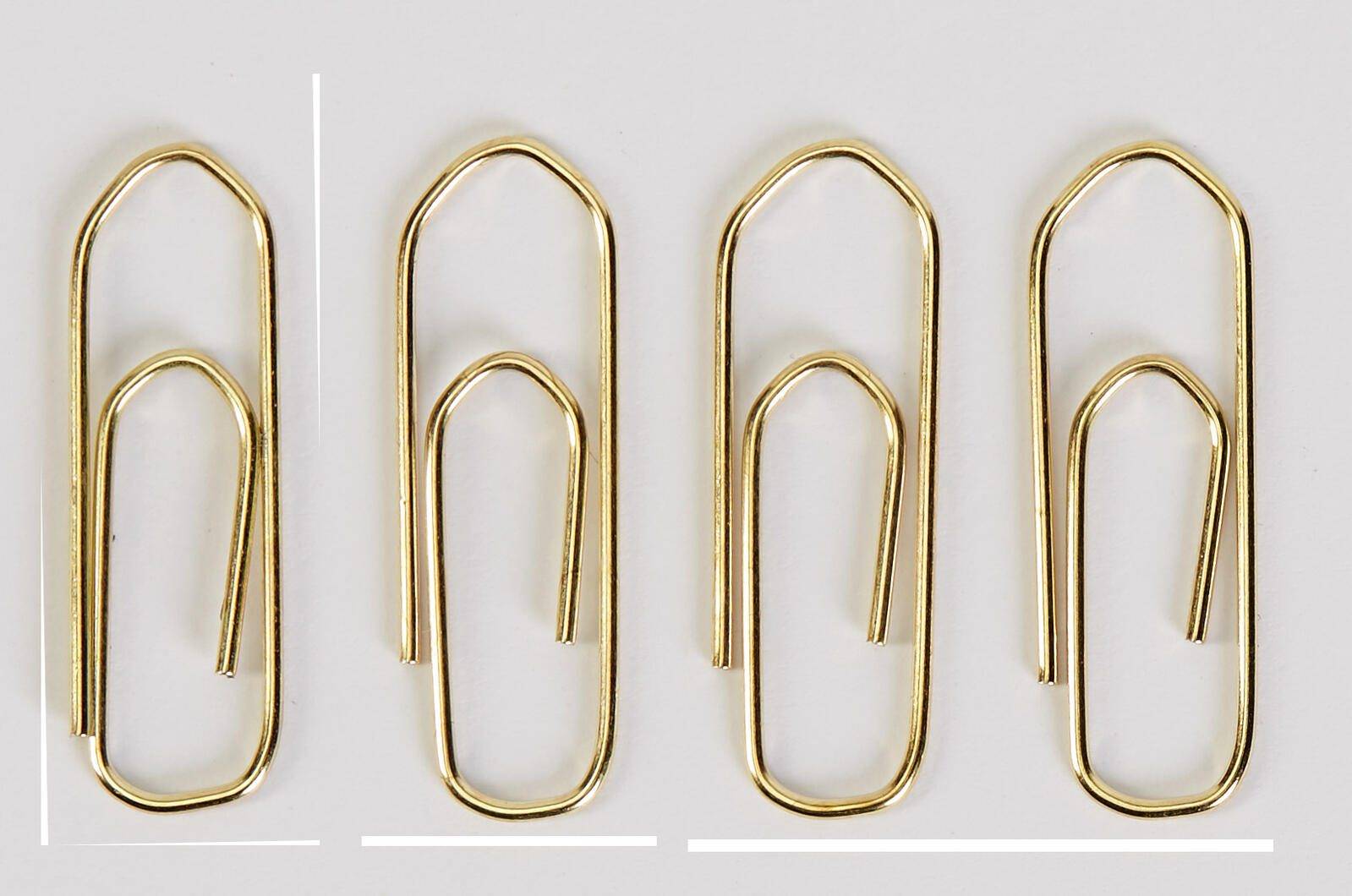 Gowi 400 Büroklammern gold Stahl