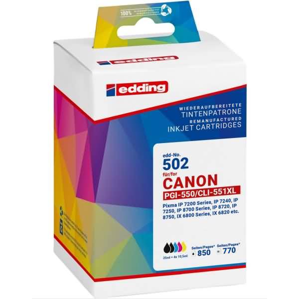 Tintenpatronen Multipack ersetzt Canon PGI-550XL BK + CLI551 BK/C/M/Y