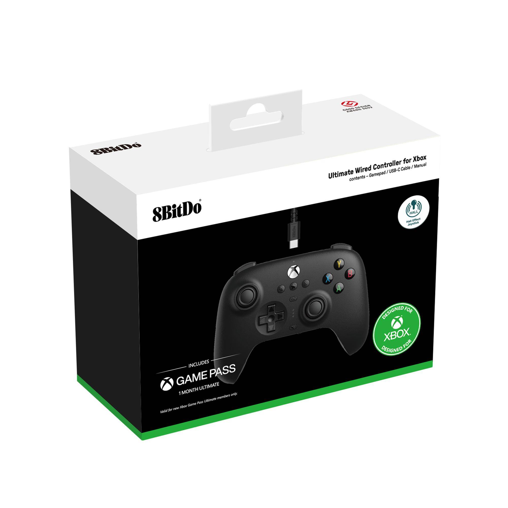 8BitDo Ultimate Wired Controller für Xbox, Hall ED Anti-Stick-Drift, Bluetooth / USB-C, schwarz