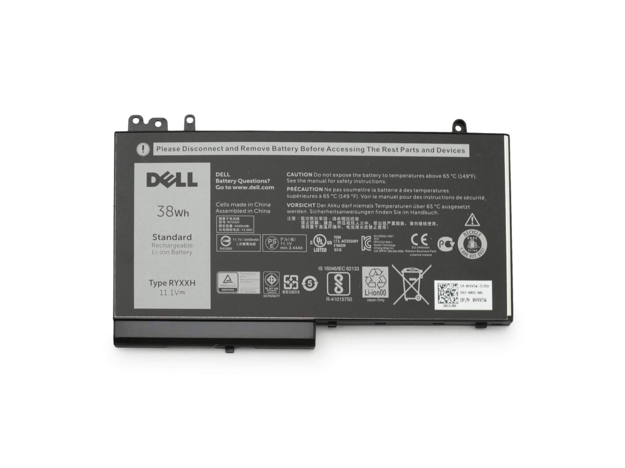 Dell YD8XC Akku 38Wh Original - Akku - 11,1 V