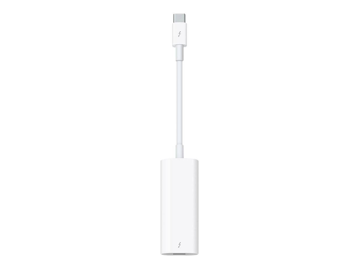 Weißer USB-C-Adapter-Dongle mit einem kurzen Kabel auf einfachem weißem Hintergrund.