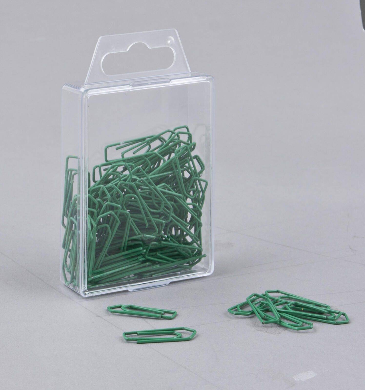 Gowi 100 Büroklammern grün Metall