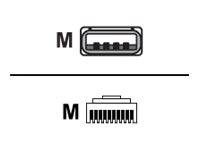 Zebra Kabel für Barcode-Scanner - USB (M) - zu RJ-50 (M) - 2.13 m