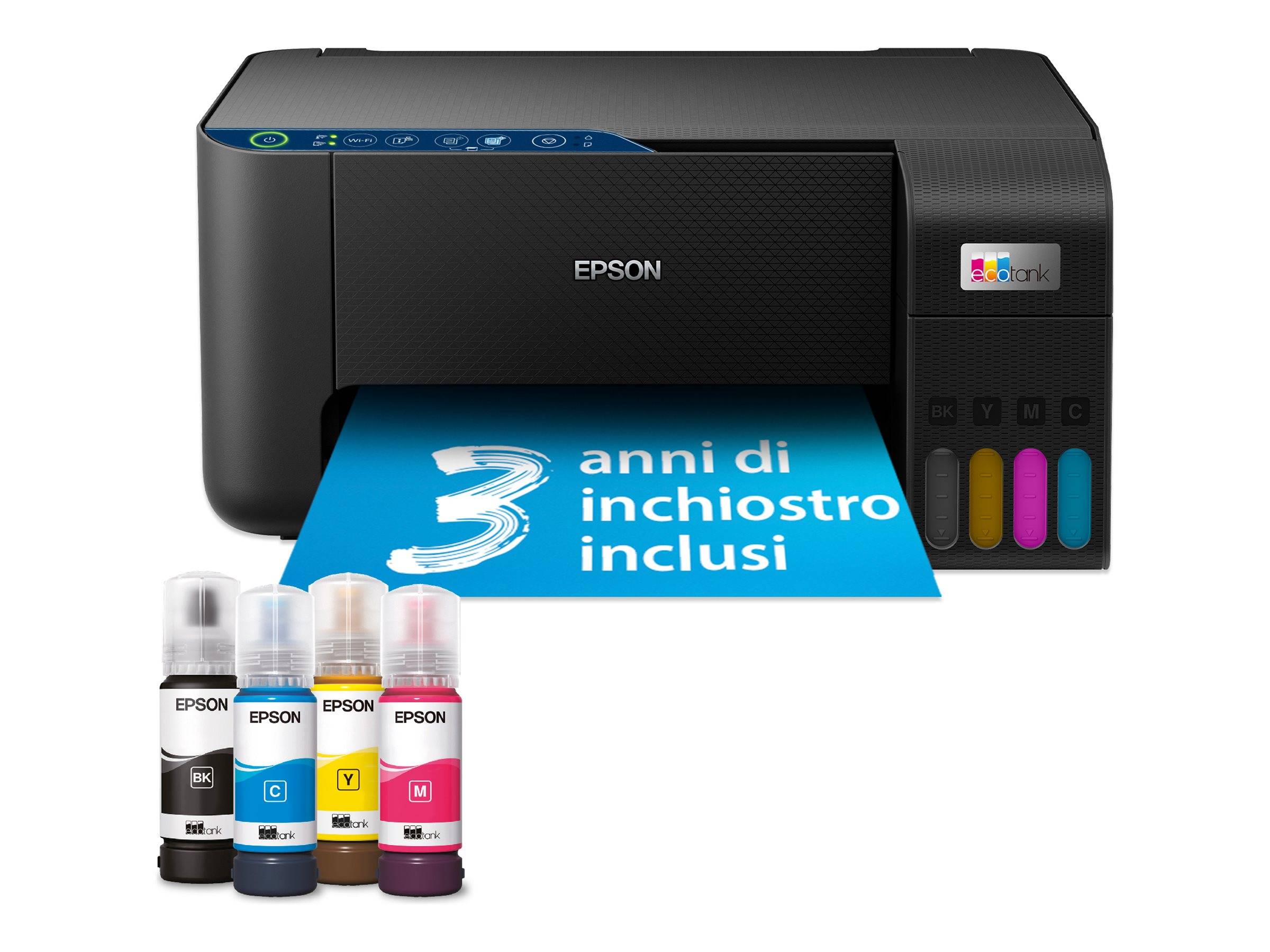 Epson Tintenstrahl-Drucker druckt eine Seite, auf der 