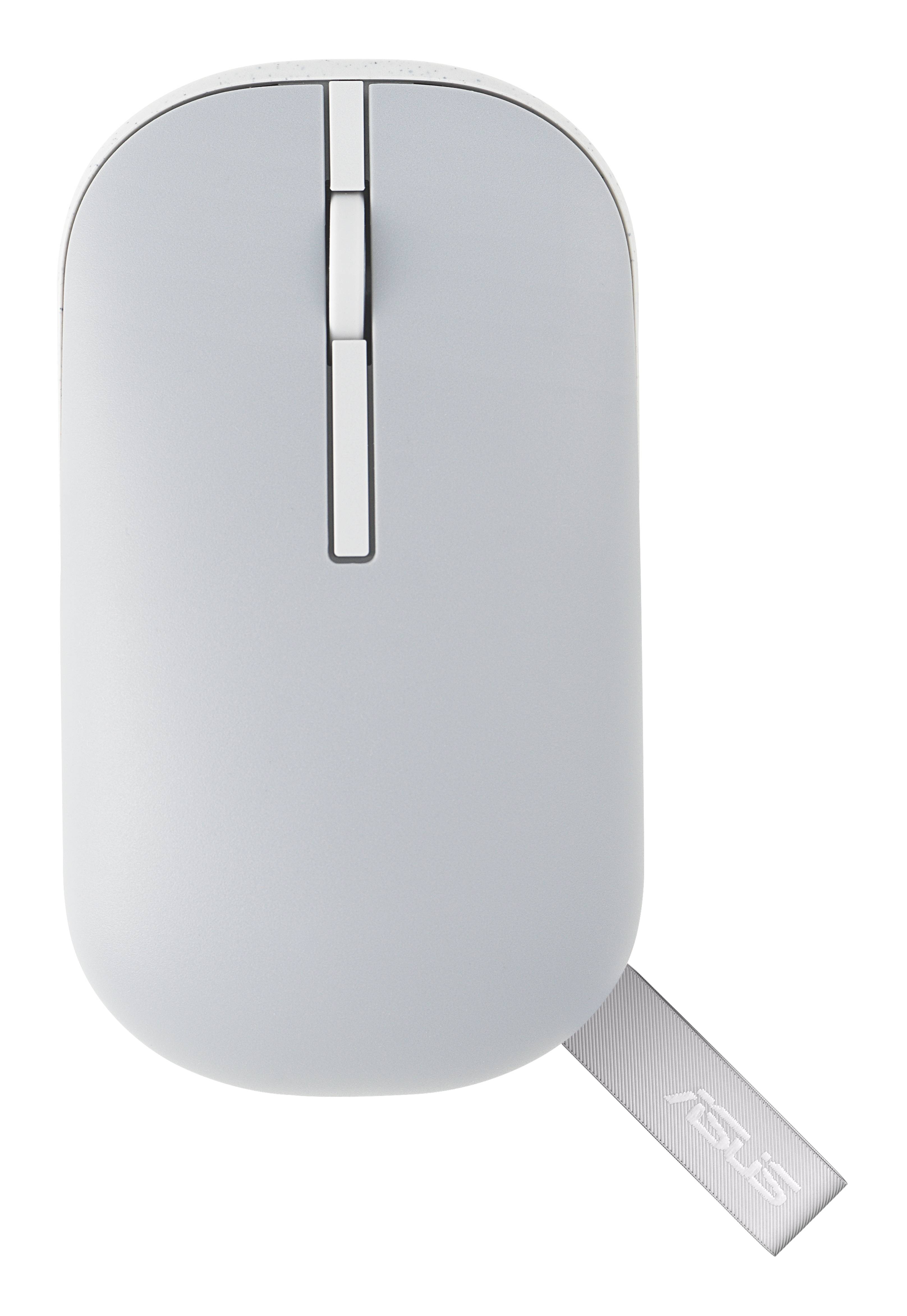 ASUS Marshmallow Mouse MD100, Beidhändig, Optisch, RF Wireless + Bluetooth, 1600 DPI, Grau