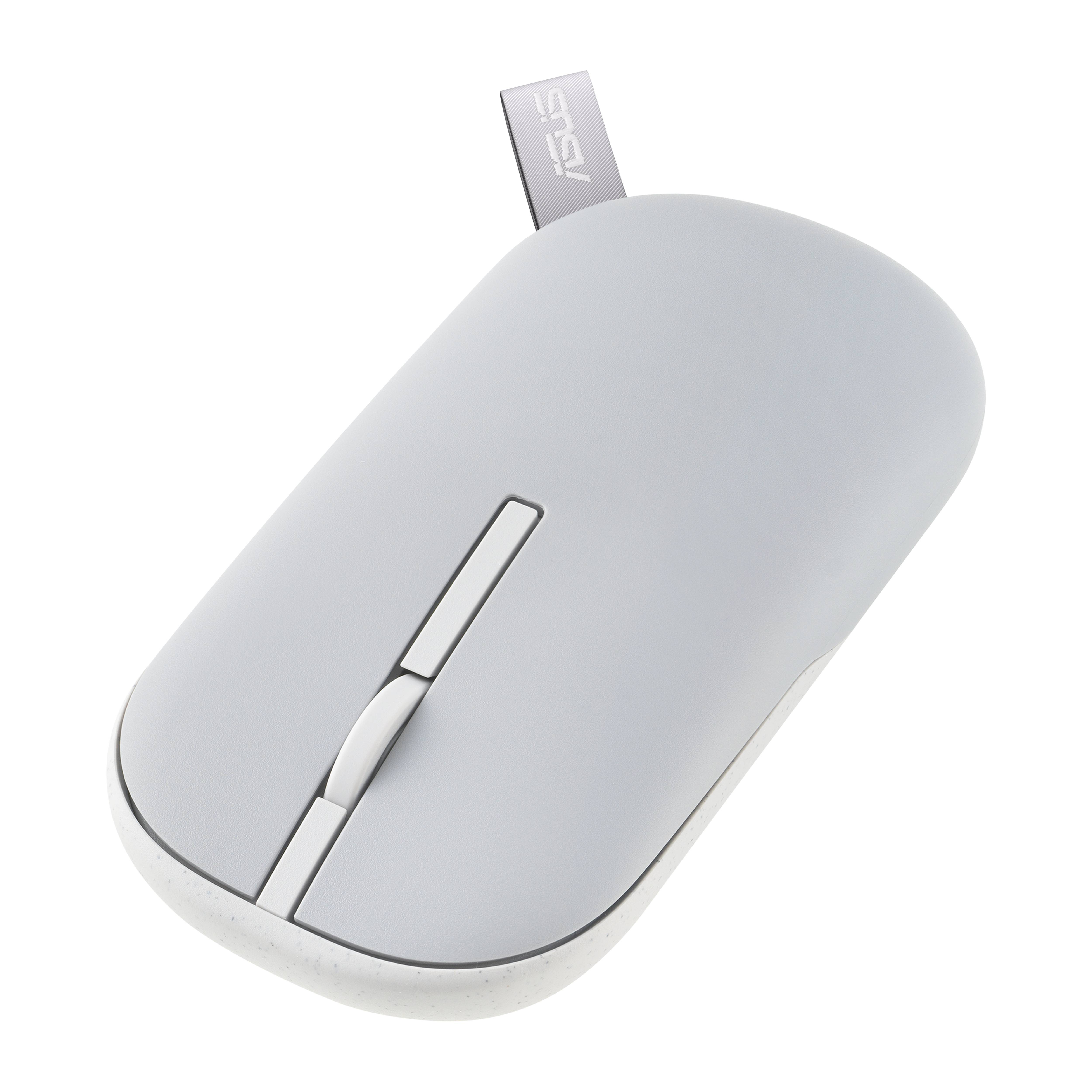 ASUS Marshmallow Mouse MD100, Beidhändig, Optisch, RF Wireless + Bluetooth, 1600 DPI, Grau