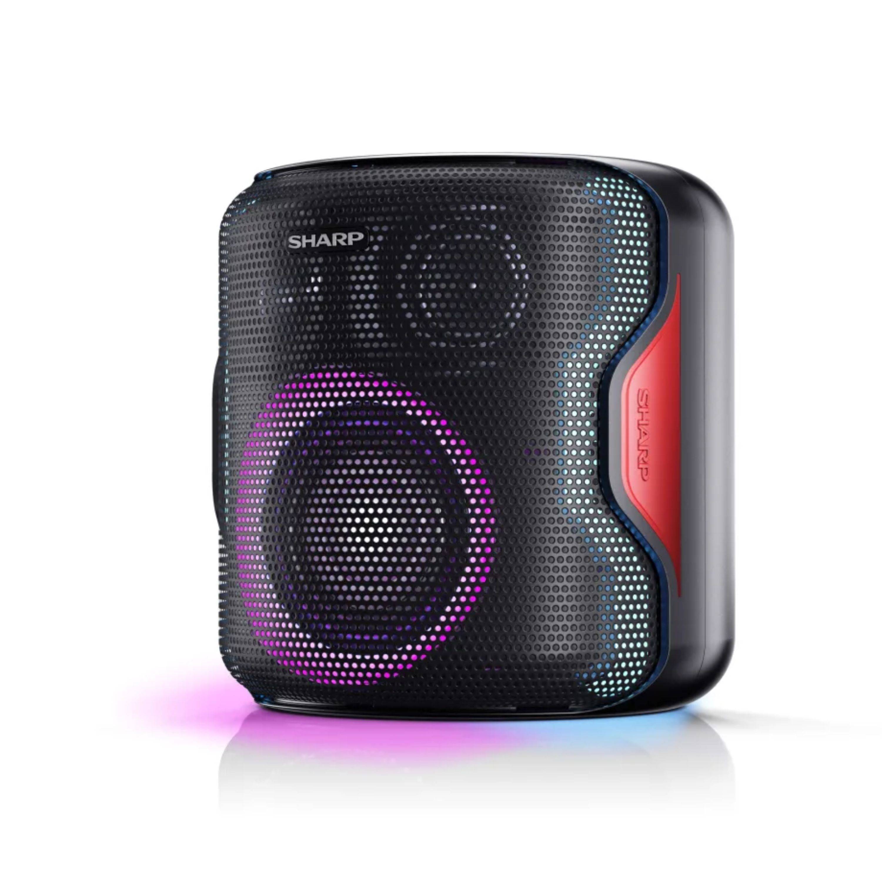 SHARP PS-921BK - 2.1 Bluetooth Party Lautsprecher - 130W Spitzenleistung, Spritzwassergeschützt, Tragbar mit Akku