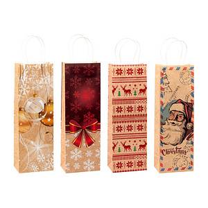 TSI 12 Flaschenbeutel Weihnachten Serie 4 Motiv sortiert 12.0 x 36.0