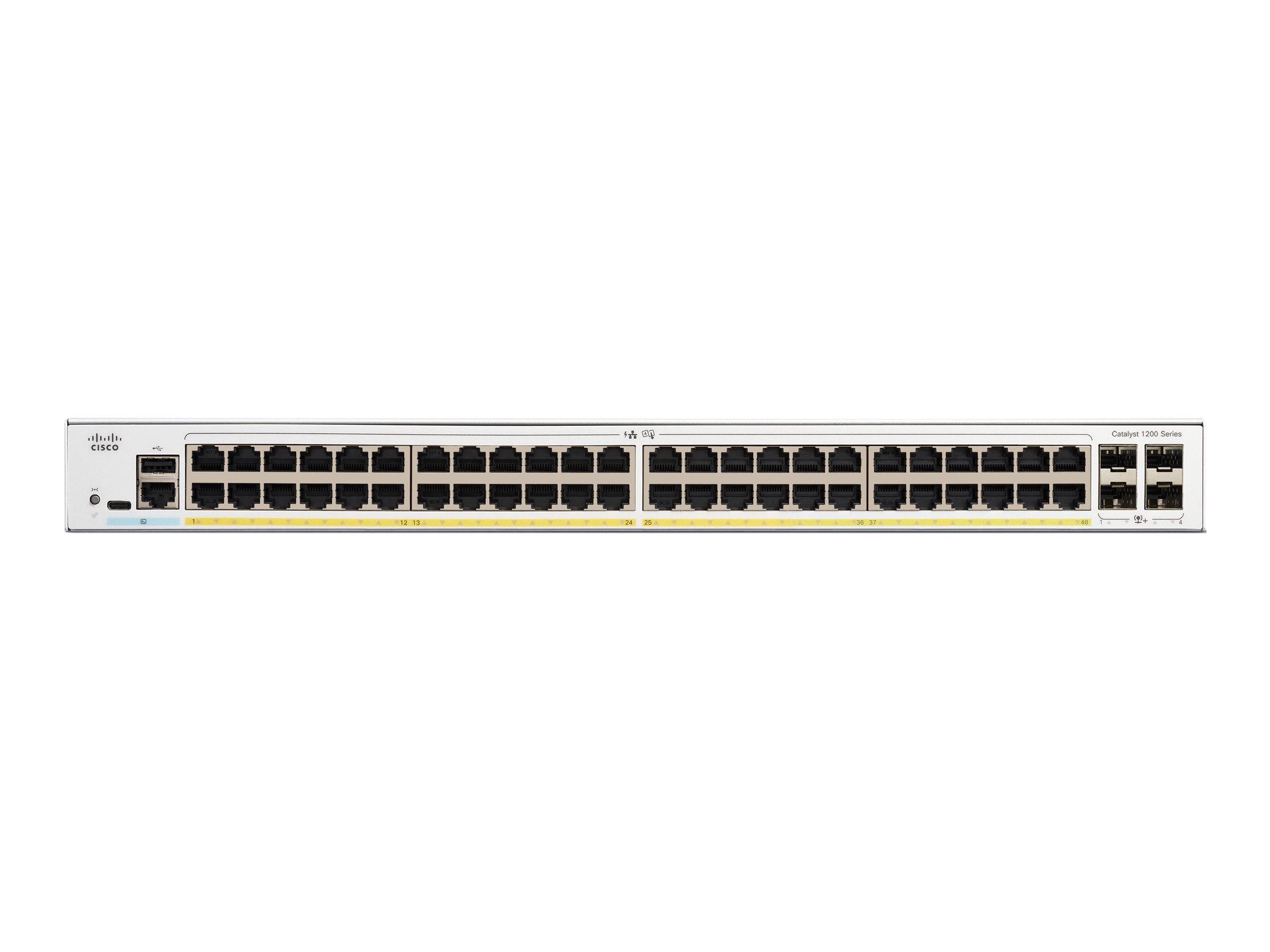 Cisco Catalyst 1200-48P-4X - Switch - L3 - Smart - 48 x 10/100/1000 (PoE+)