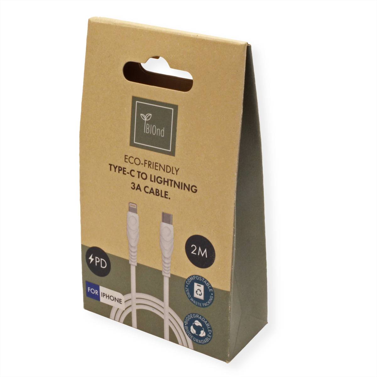 BIOnd BIO-20-TIP USB-C to 8PIN 3A Cable, 2 m