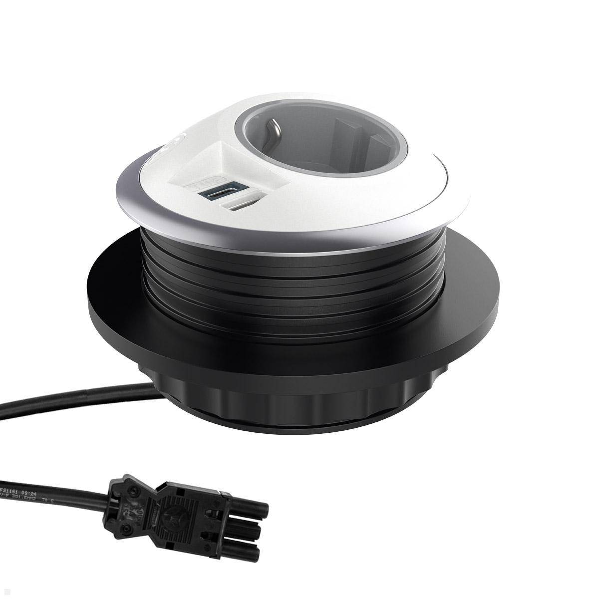 Dataflex Power PixelTUF Einbausteckdose 1x Steckdose, 1x USB-A, 1x USB-C (26.200...