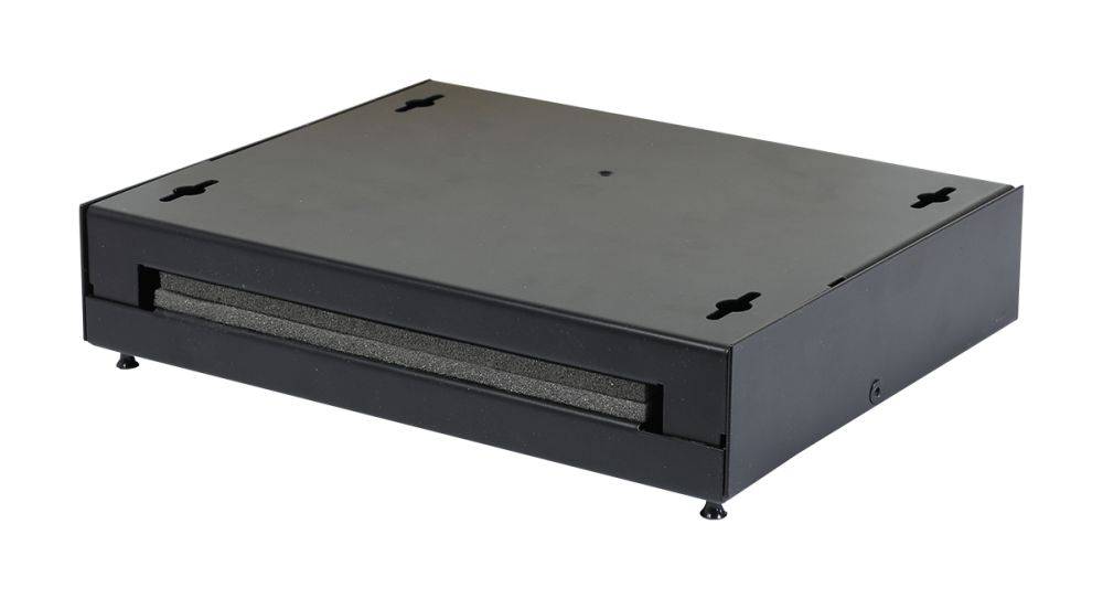 Keystone,Modulträger, Patchpanel für 12x TP-Modul, Aufputz, Metallklappbox(Consolidation Point Box), Schwarz, Synergy 21,