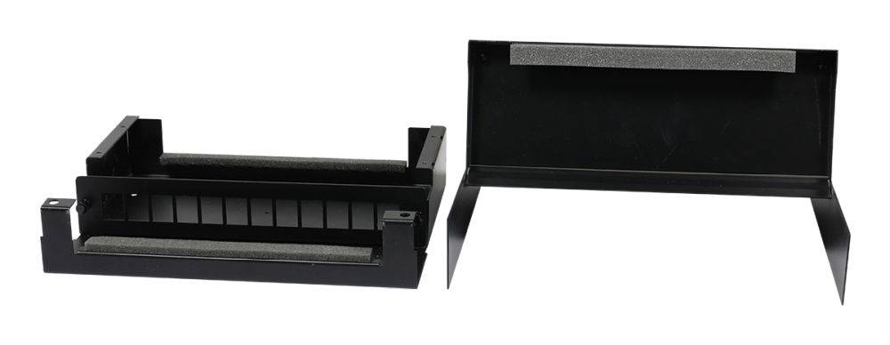 Keystone,Modulträger, Patchpanel für 12x TP-Modul, Aufputz, Metallklappbox(Consolidation Point Box), Schwarz, Synergy 21,
