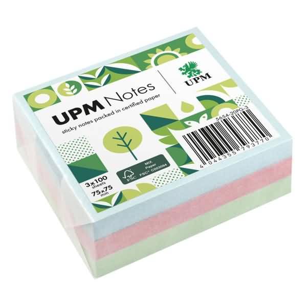 Notes Haftnotiz 5654-20PG-3 Pastell 75x75mm 100 Blatt sortiert 3 Stück