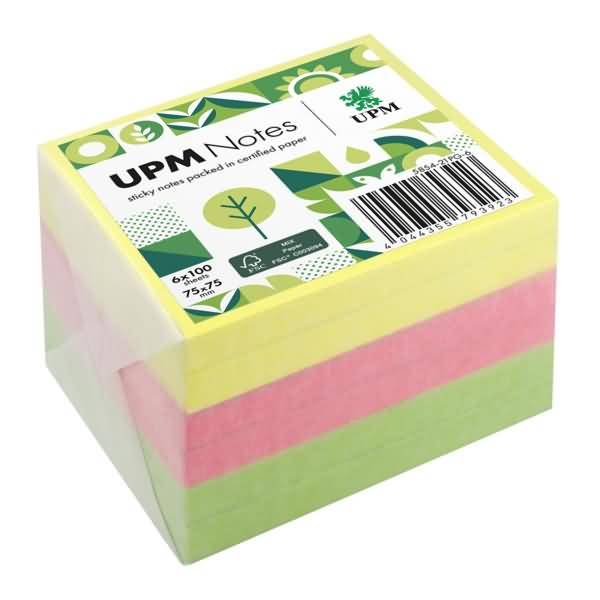 Notes Haftnotiz 5854-21PG-6 Brillant 75x75mm 100 Blatt sortiert 6 Stück