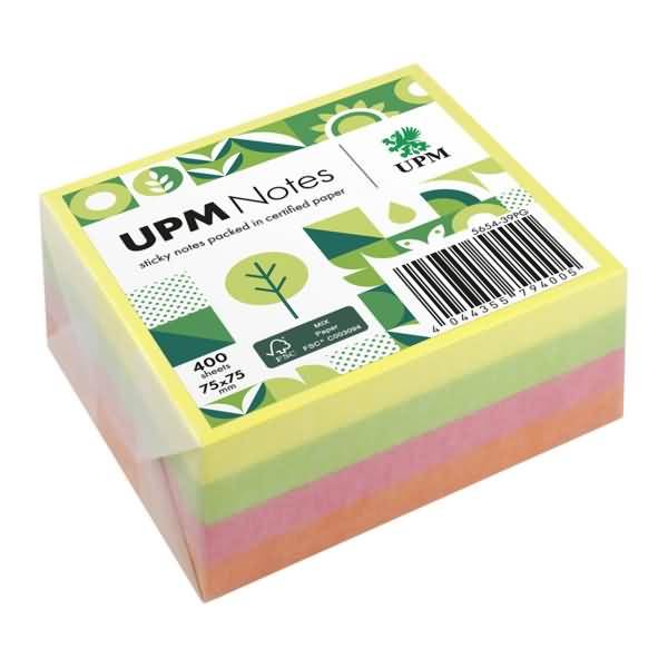 Notes Haftnotiz 5654-39PG Brillant 75x75mm 400 Blatt farbig
