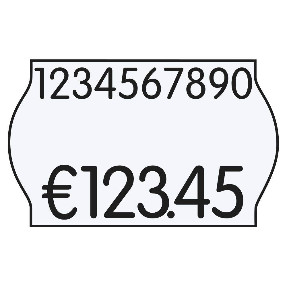 1234567890' oben und '€123.45' unten, wobei Ziffern und ein Euro-Betrag angezeigt werden.