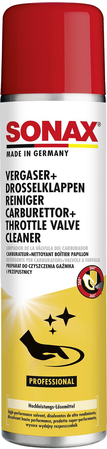 SONAX PROFESSIONAL Vergaser + DrosselklappenReiniger 400 ml