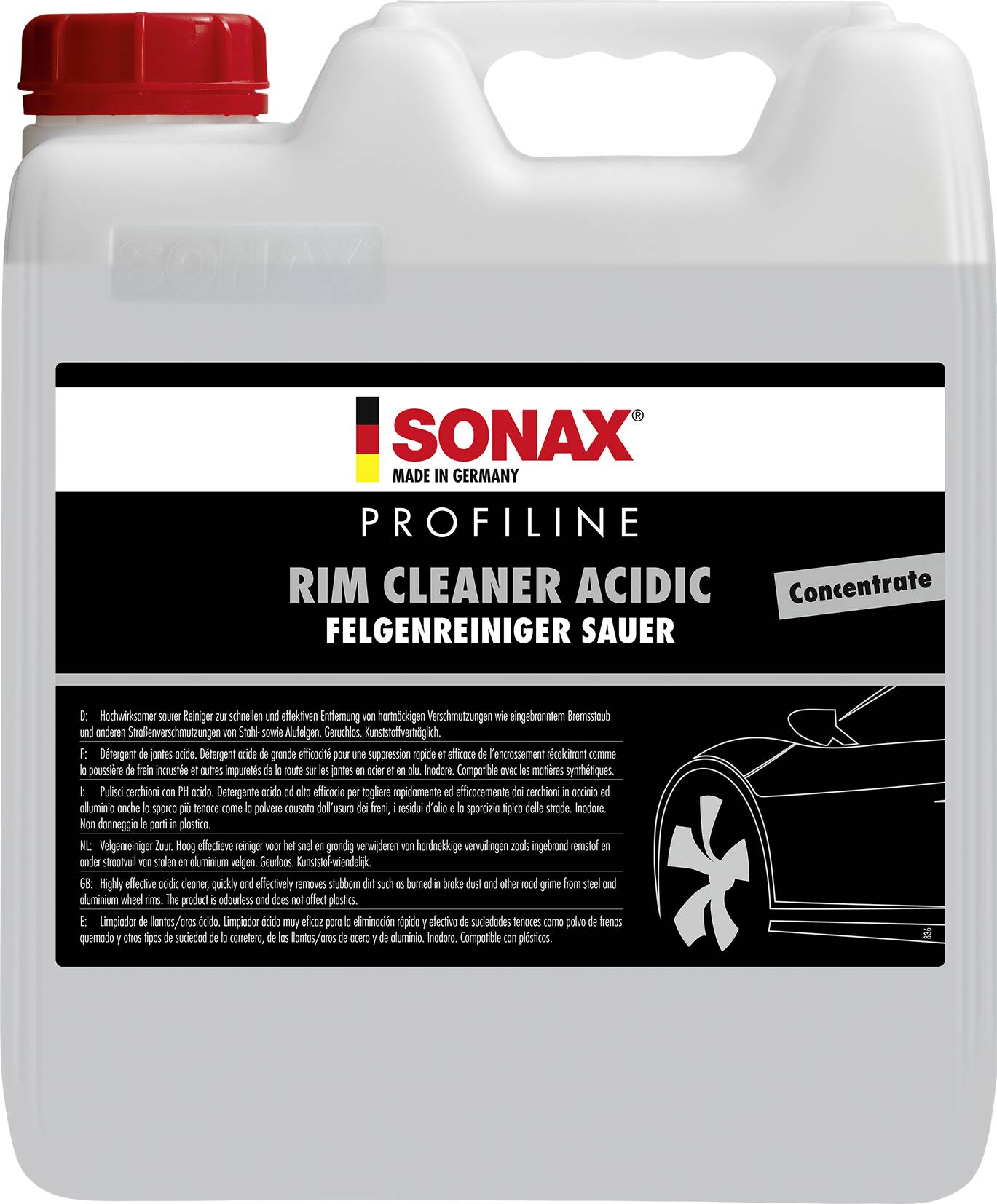 SONAX PROFILINE FelgenReiniger sauer Konzentrat 10 L