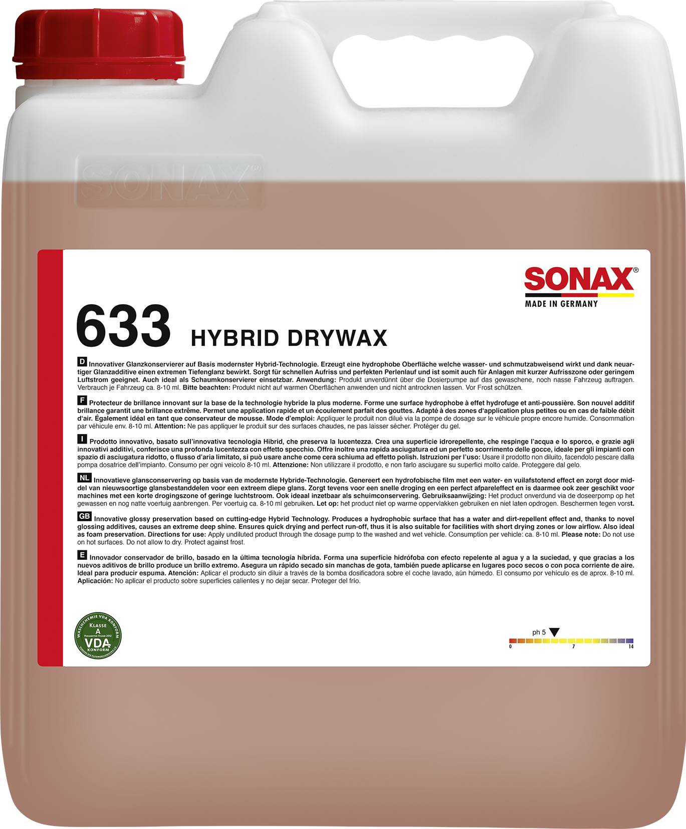 SONAX Hybrid DryWax 10 L