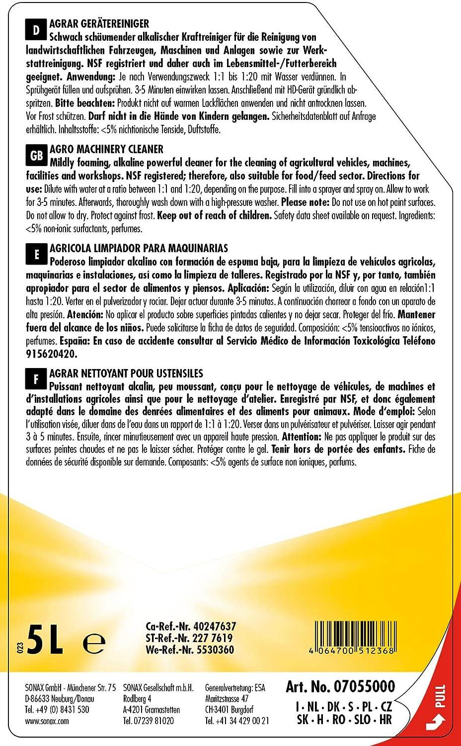 SONAX AGRAR GeräteReiniger 5 L