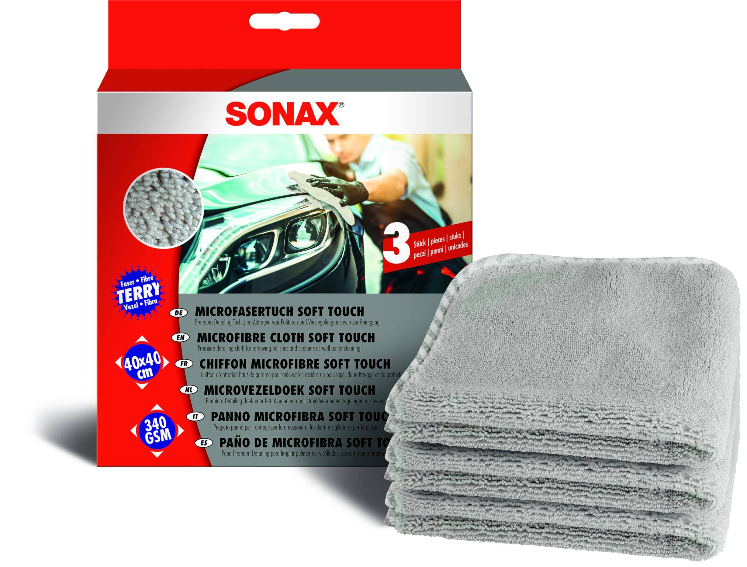 Sonax soft touch Mikrofasertücher waschbar 3 St.
