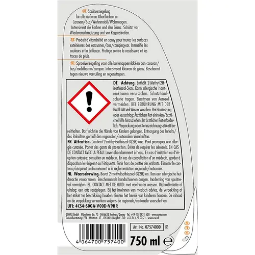 SONAX Caravan SchnellVersiegelung 750 ml SONAX Caravan SchnellVersiegelung 750 ml