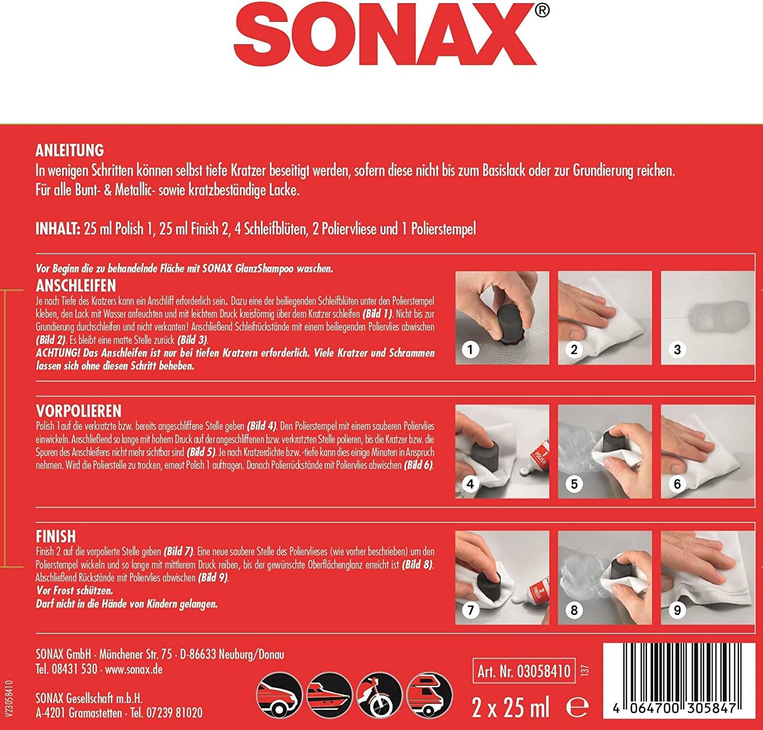SONAX KratzerEntferner Lack AktionsSet 50 ml
