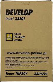 Brauner Karton mit der Aufschrift „develop ineo+ 3320i