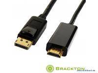 Brackton 4K Display Port 1.2 -> HDMI Kabel St/St 3.0m aktiv - Kabel - Digital/Da