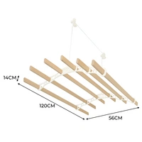 1.2m elfenbeinfarbener 6-Latten-Wäscheständer mit Deckenrollen 1.2m elfenbeinfarbener 6-Latten-Wäscheständer mit Deckenrollen