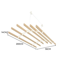 2m elfenbeinfarbener 6-Latten-Wäscheständer mit Deckenrollen 2m elfenbeinfarbener 6-Latten-Wäscheständer mit Deckenrollen