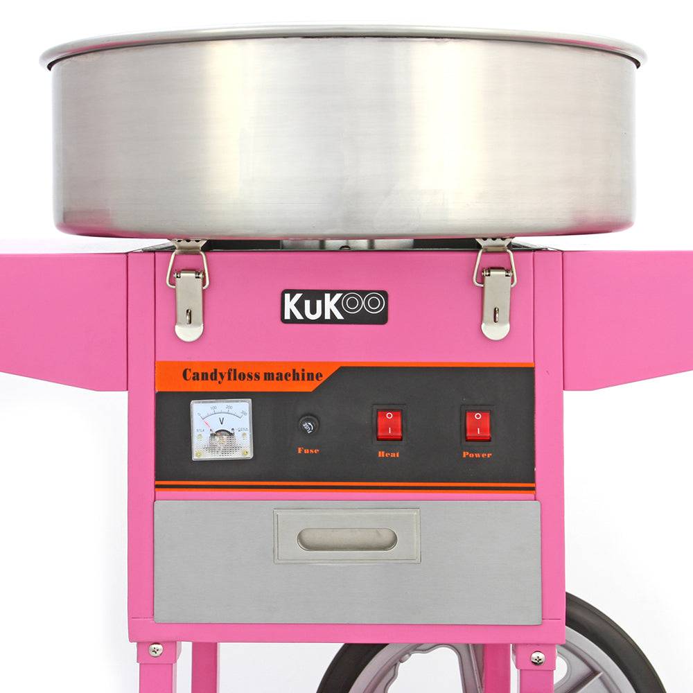 KuKoo Rosa Zuckerwattemaschine & Wagen