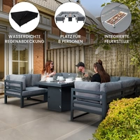 Modulares Gartenlounge-Set mit integrierter Feuerstelle Modulares Gartenlounge-Set mit integrierter Feuerstelle