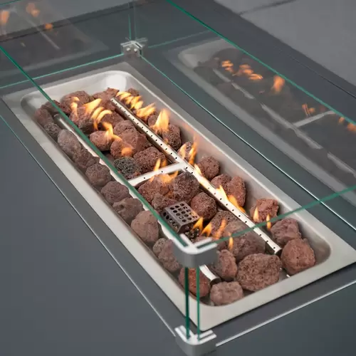 Modulares Gartenlounge-Set mit integrierter Feuerstelle Modulares Gartenlounge-Set mit integrierter Feuerstelle