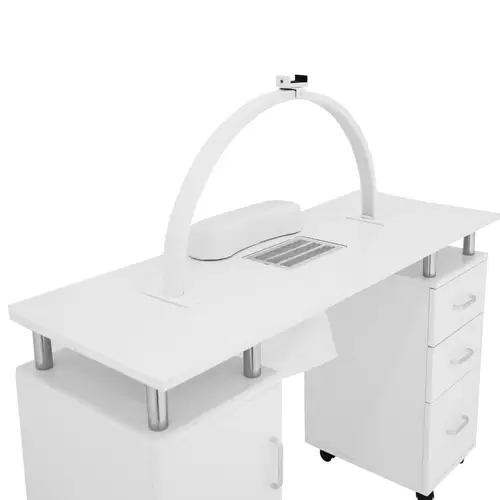 Professioneller Salon Maniküretisch & LED Halbmondlampe Professioneller Salon Maniküretisch & LED Halbmondlampe