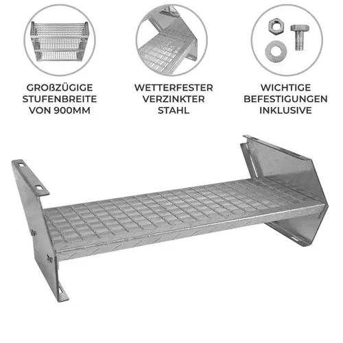 Zusätzlicher Verzinkter Stahl Stufen – 900mm breit Zusätzlicher Verzinkter Stahl Stufen – 900mm breit