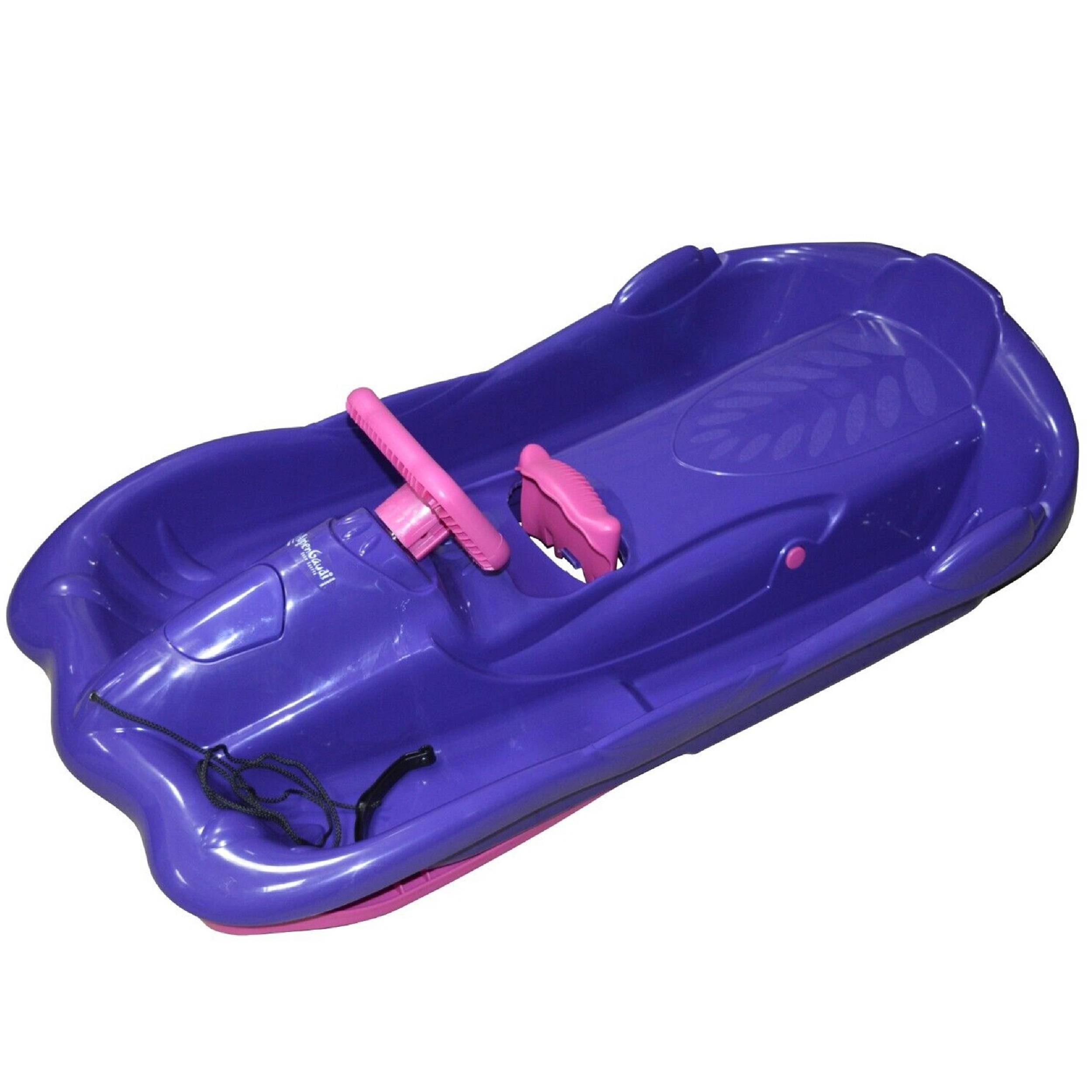 AlpenGaudi | Lenkschlitten | Space Purple Pink | hohe Stabilität und Lenkpräzision | robuster Kunststoff | ideal für winterliche Abenteuer