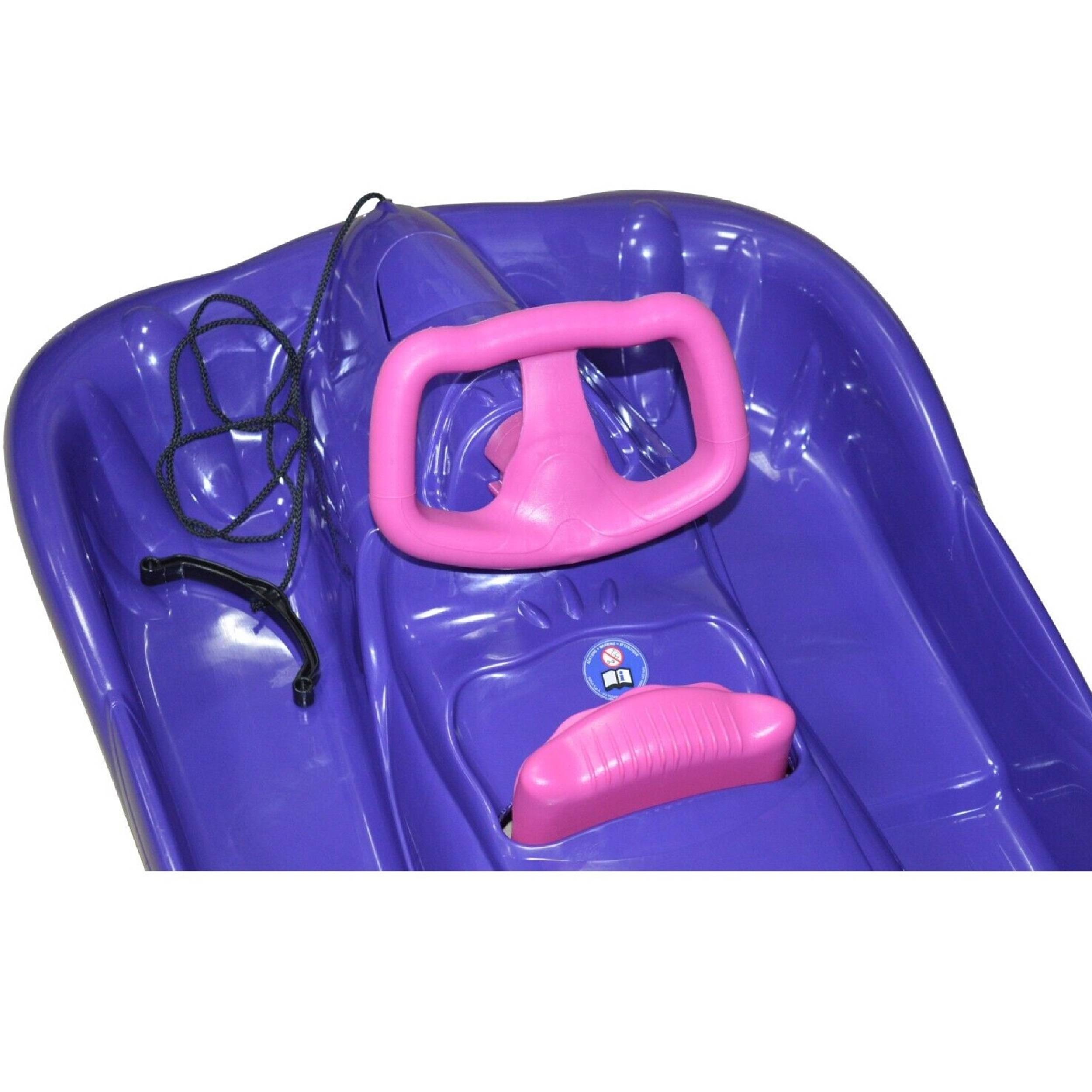 AlpenGaudi | Lenkschlitten | Space Purple Pink | hohe Stabilität und Lenkpräzision | robuster Kunststoff | ideal für winterliche Abenteuer