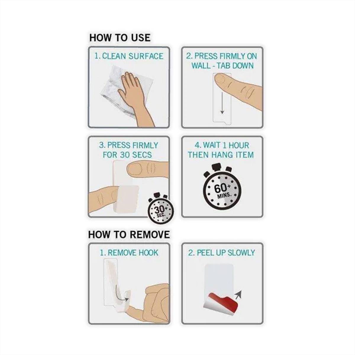 VELCRO® HANGables Kleine Klebe-Haken 450g, 2 St. wiederablösbar, weiß