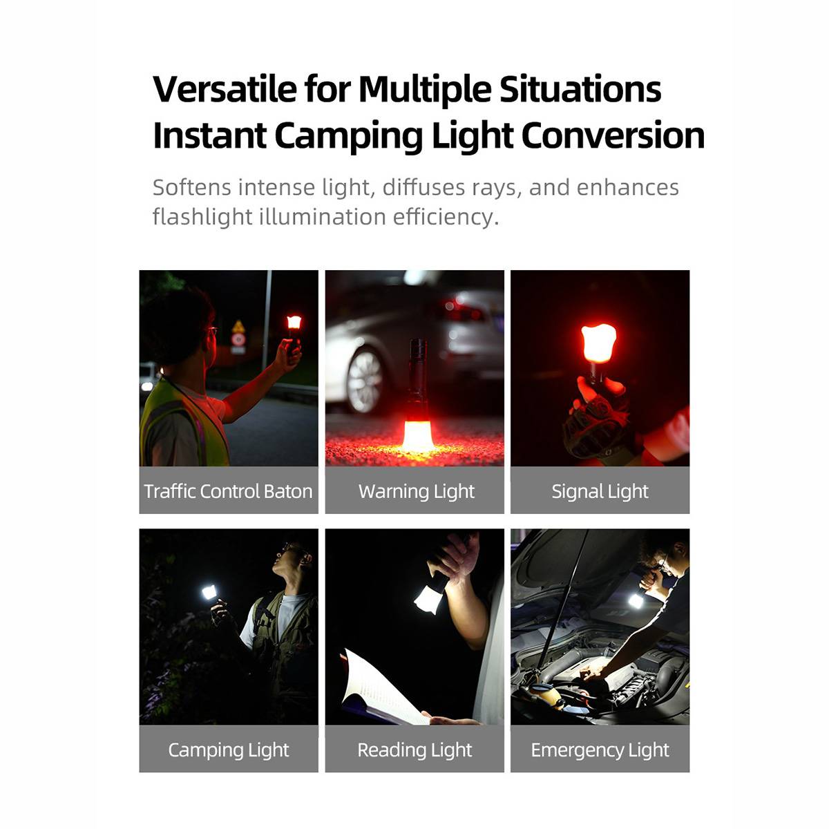 Klarus KTW 5 Silikonaufsatz für Taschenlampen als Diffusor - Weiß