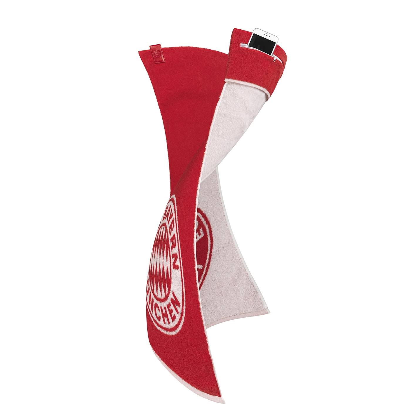 Stryve | Towell + | Sporthandtuch mit Tasche | Magnetclip | Offizielle FC Bayern Edition | bekannt aus Die Höhle der Löwen | ideal für Fitness und