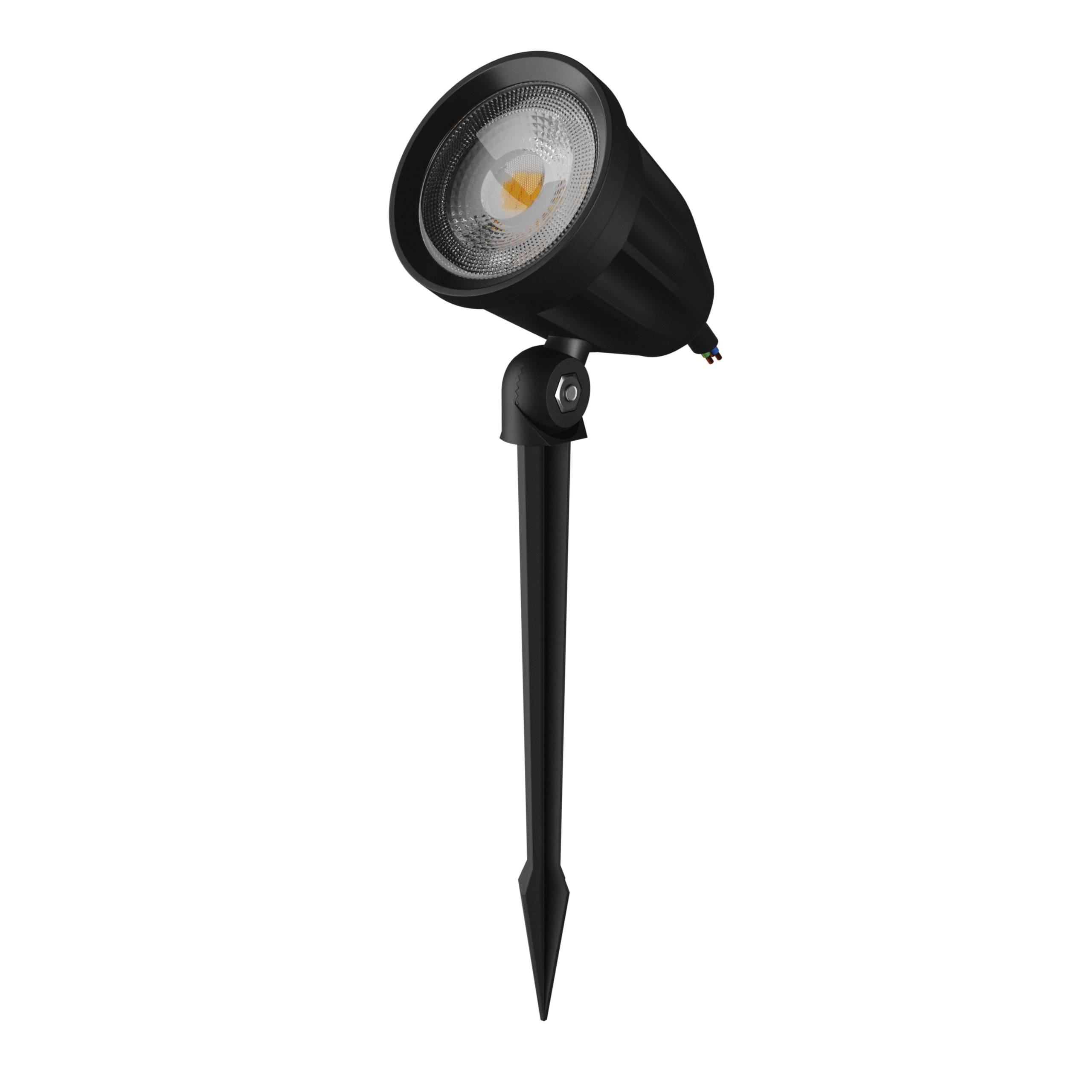 Spectrum LED FLORI LIGERO Gartenspot mit Erdspieß IP65 Bodenstrahler 6W schwarz 600lm 40° Neutralweiß 4000K