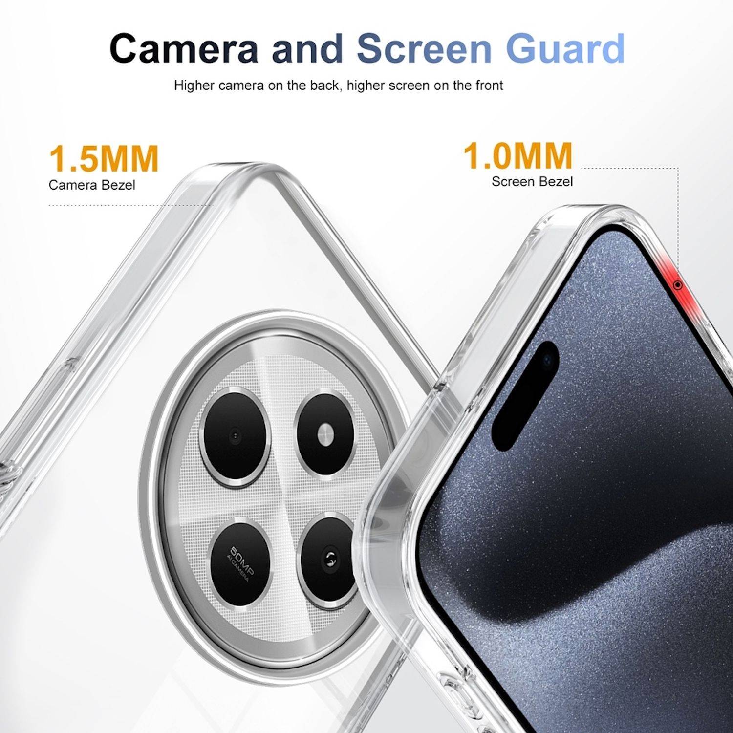 Für Xiaomi Redmi 14C 4G Acryl TPU + Transparent PC Schutz Hülle Cover Tasche Neu